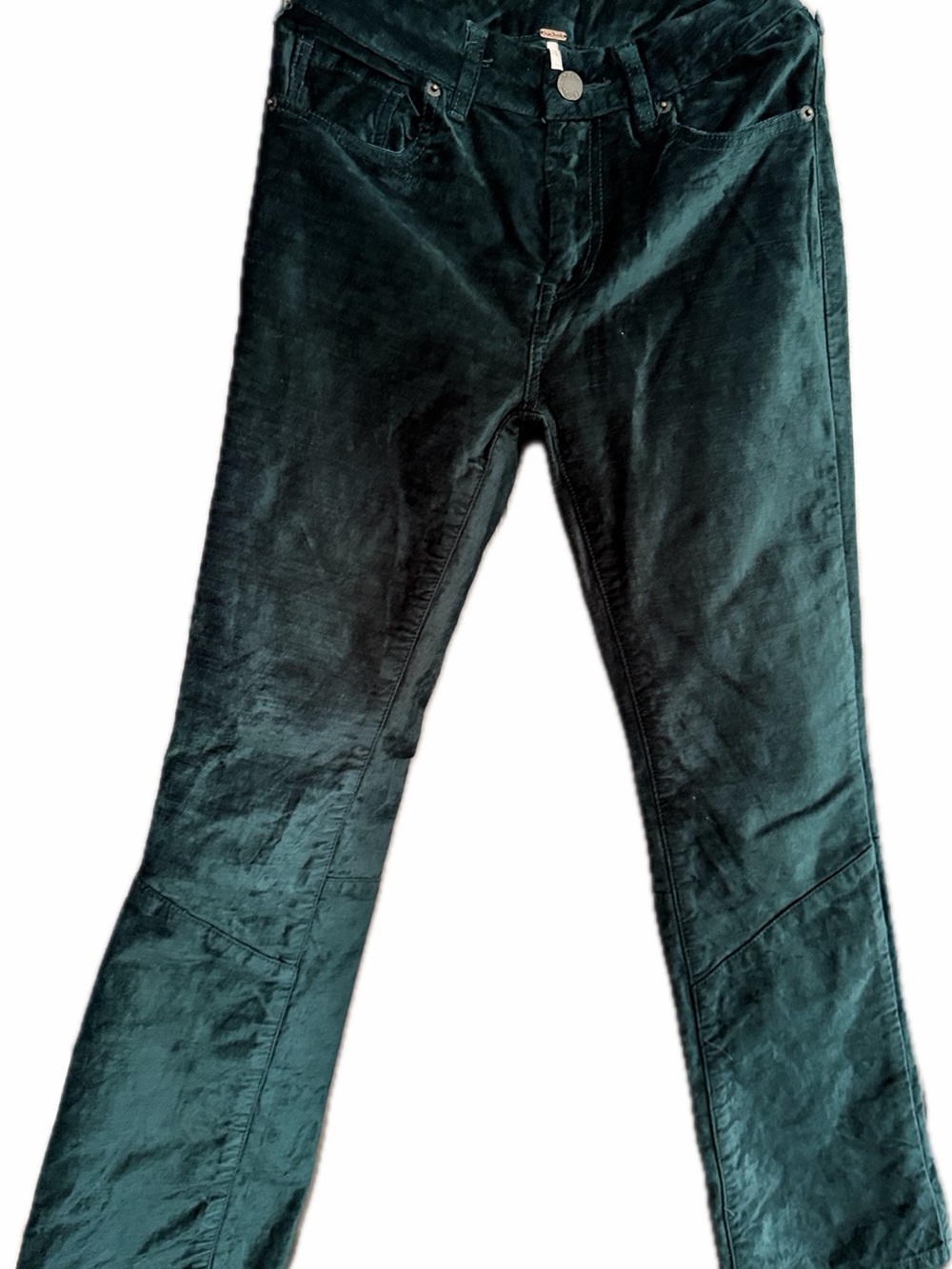 Free People Forest Green Velvet Bootcut Jeans